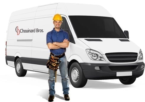  The worker standing behind the Chouinard Bros van 