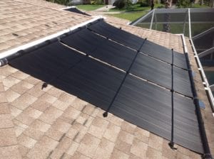 Pool heater panels hiding the shingles in house at Aurora ON