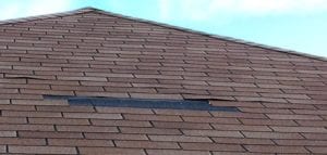 Shingles are missing in roof at Aurora ON